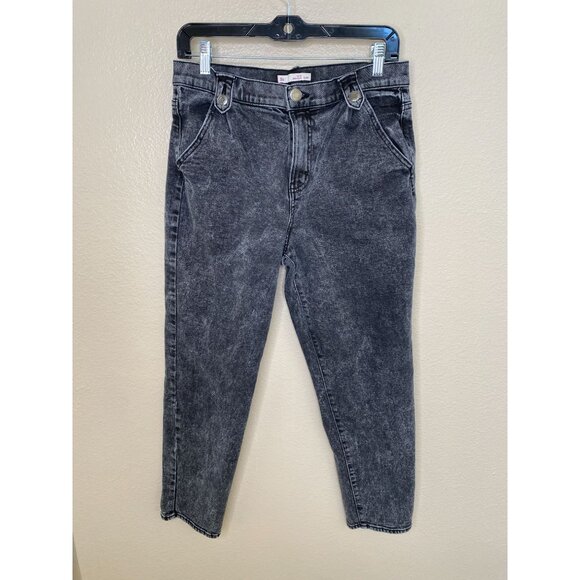 SO High Rise Mom Fit Black Acid Wash Jeans Size 9/29W Cotton Spandex Stretch - Picture 2 of 7